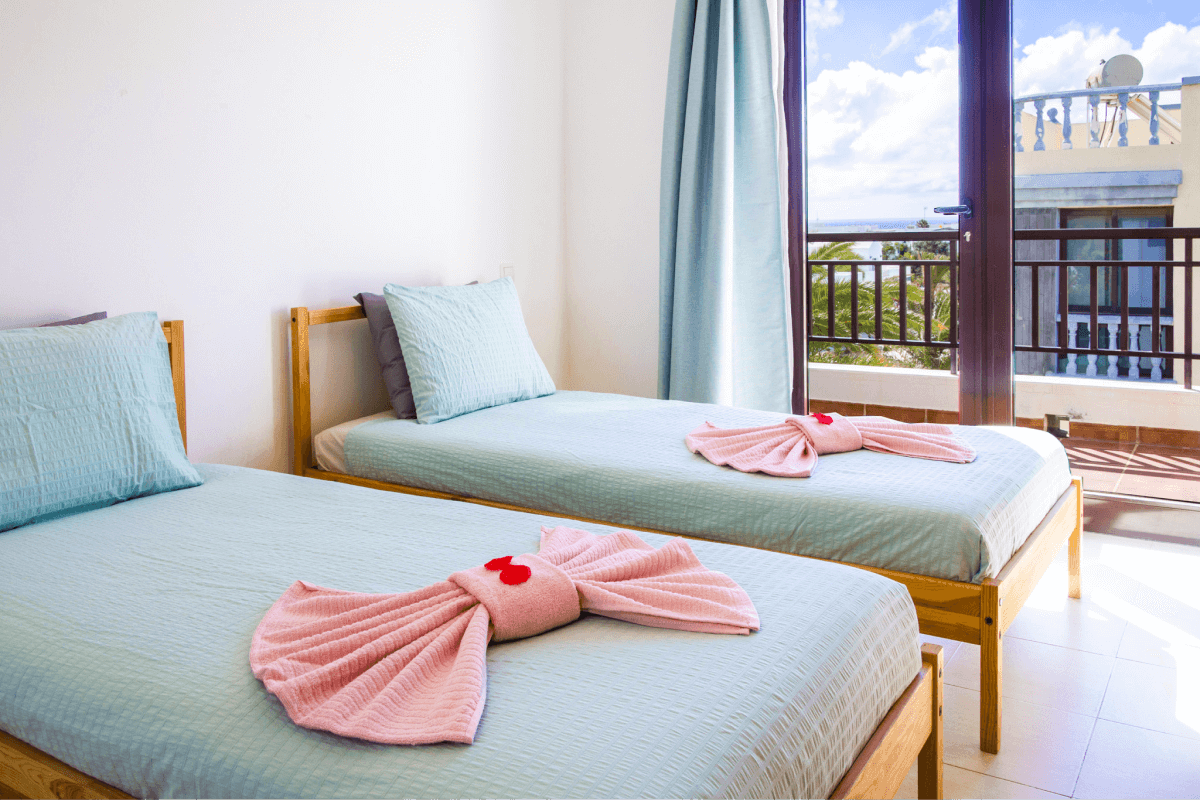 Twin beds bedroom